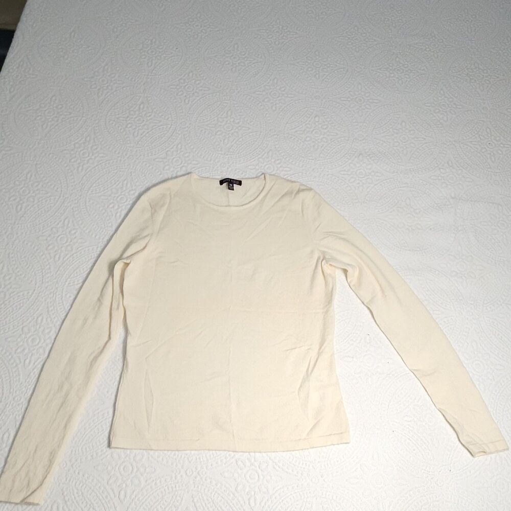 Anne Klein New York 100% Cashmere Sweater Women’s XS Ivory Cream Long Sleeve